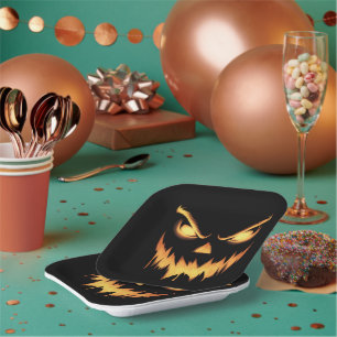 ハロウィン かぼちゃ ジャックオーランタン お化けのお面 ペーパープレート