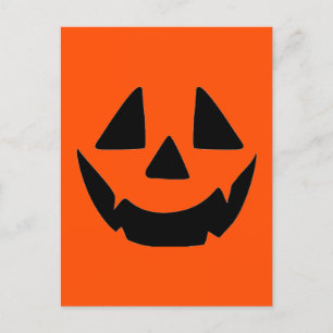ハロウィン かぼちゃ ジャック・オ・ランタン の 顔 シーズンポストカード