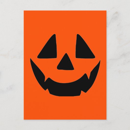 ハロウィン かぼちゃ ジャック・オ・ランタン の 顔 シーズンポストカード (正面)