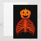 ハロウィン かぼちゃ スケルトン 招待状 (正面/裏面)