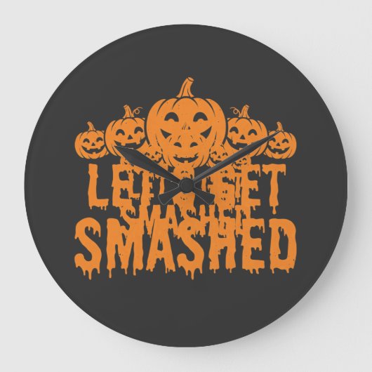 ハロウィン かぼちゃ スプラッター ラージ壁時計 (正面)