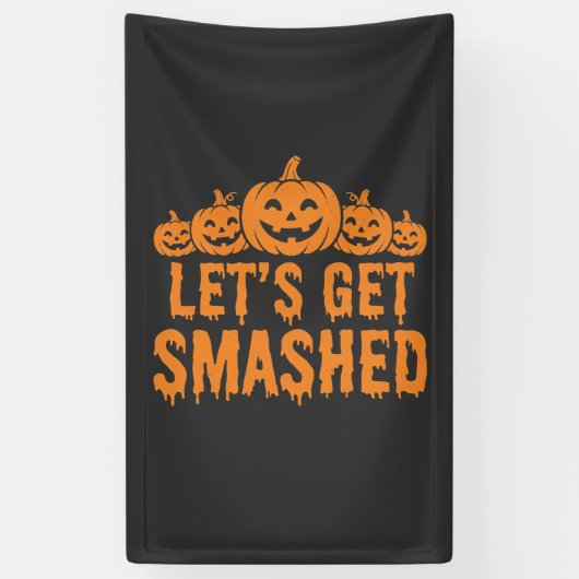 ハロウィン かぼちゃ スプラッター 横断幕 (縦)