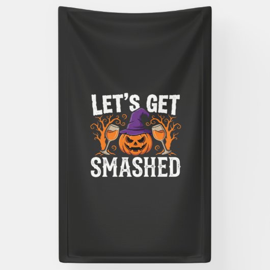 ハロウィン かぼちゃ スプラッター 横断幕 (縦)