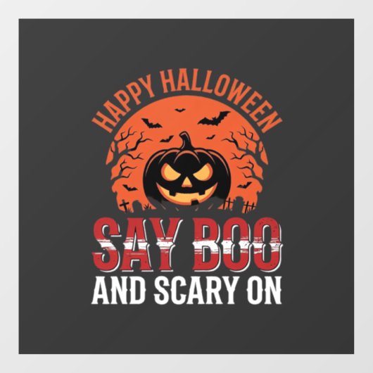 ハロウィン かぼちゃ デザイン Say Boo_1 ウィンドウサイン (シート)
