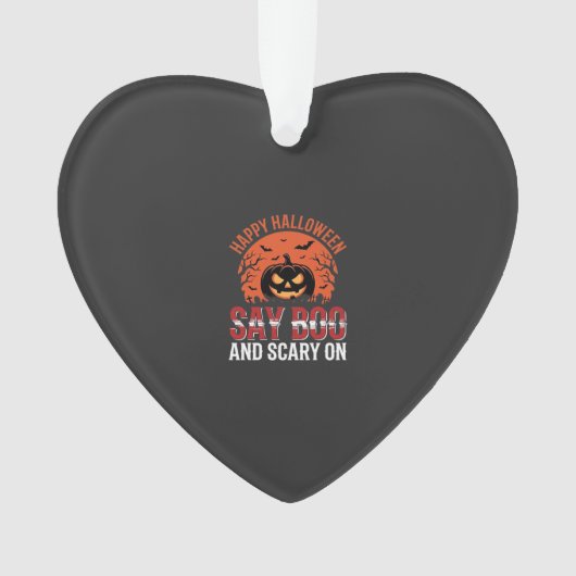 ハロウィン かぼちゃ デザイン Say Boo_1 オーナメント (正面)