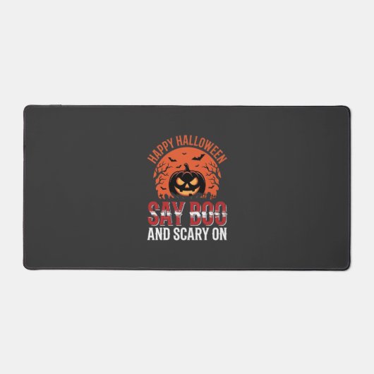 ハロウィン かぼちゃ デザイン Say Boo_1 デスクマット (正面)