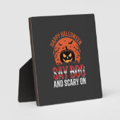 ハロウィン かぼちゃ デザイン Say Boo_1 フォトプラーク (正面)