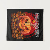 ハロウィン かぼちゃ ドクロ スケルトン  タペストリー (正面(横))