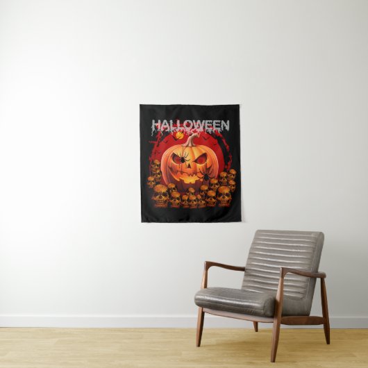 ハロウィン かぼちゃ ドクロ スケルトン  タペストリー (インサイチュ)