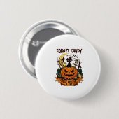 ハロウィン かぼちゃ ネコ お菓子より猫が欲しい_1 缶バッジ (正面&裏面)