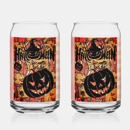 ハロウィン, かぼちゃ パーティー, ブラック ピンク ガラス缶
