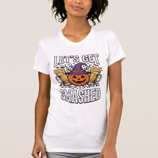 ハロウィン かぼちゃ ビール Tシャツ (正面)