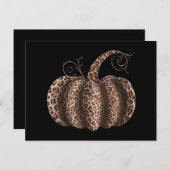 ハロウィン かぼちゃ プリント レオパード 秋 感謝祭 ポストカード (正面/裏面)