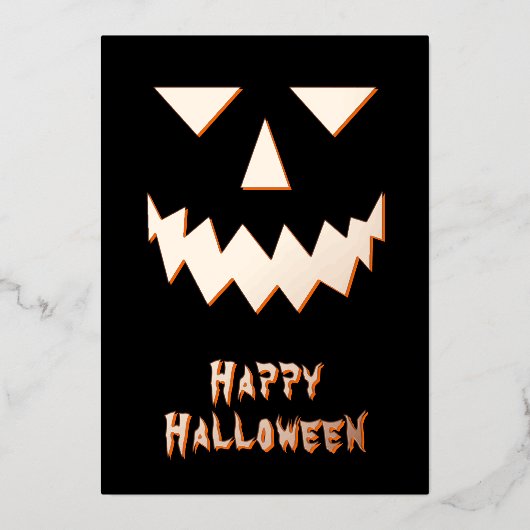 ハロウィン かぼちゃ ホイル グリーティング カード (正面)
