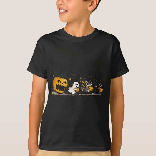 ハロウィン かぼちゃ メンズTシャツ おもしろい おばけ Tシャツ (正面)