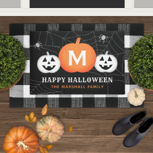 ハロウィン かぼちゃ モノグラム ファミリーネーム ドアマット