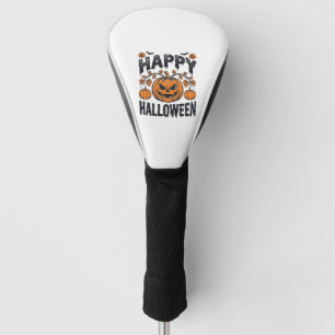 ハロウィン かぼちゃ レトロ風 彫刻 デザイン_1 ゴルフヘッドカバー