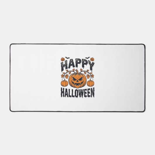 ハロウィン かぼちゃ レトロ風 彫刻 デザイン_1 デスクマット (正面)
