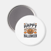 ハロウィン かぼちゃ レトロ風 彫刻 デザイン_1 マグネット (正面/裏面)