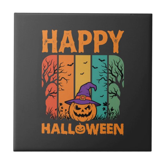 ハロウィン かぼちゃ ヴィンテージ ベクター タイル (正面)