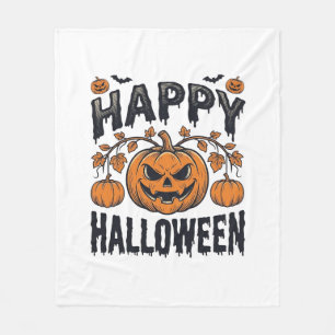 ハロウィン かぼちゃ ヴィンテージ 彫刻 デザイン_1 フリースブランケット