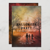 ハロウィン かぼちゃ 家族パーティー 招待状 (正面/裏面)