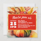 ハロウィン かぼちゃ 感謝祭 食べ物で満たされた角 婚礼 セーブザデート (裏面)