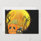 ハロウィン かぼちゃ 月夜 コスチューム パーティー 招待状 (裏面)