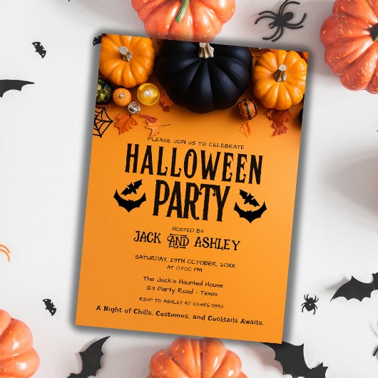 ハロウィン かぼちゃ 秋 コスチューム パーティー 招待状