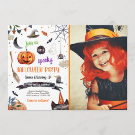 ハロウィン かぼちゃ 魔女 猫 クモ 怖い 誕生日 招待状