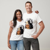 ハロウィン かぼちゃ 黒猫 Tシャツ (ユニセックス)