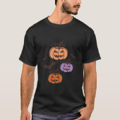 ハロウィン かぼちゃ 3つ組 ジャックオーランタン Tシャツ (正面)