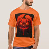 ハロウィン, かぼちゃ Tプリント Tシャツ (正面)