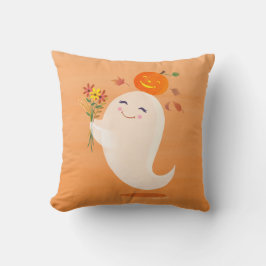ハロウィン かわいいおばけと花 クッション