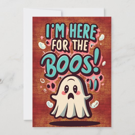 ハロウィン: かわいいおばけ「だまされたいなら私のところに来なさい！」 招待状 (正面)