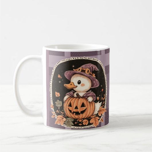 ハロウィン かわいいガチョウ 秋 コーヒーマグカップ (左)