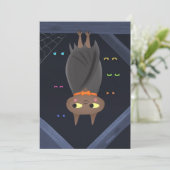 ハロウィン かわいいコウモリ DIY ブランク 招待状 (スタンド正面)