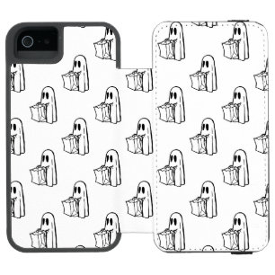 ハロウィン, かわいいホワイトゴースト, トリック・オア・トリート, ブー iPhone SE/5/5sウォレットケース