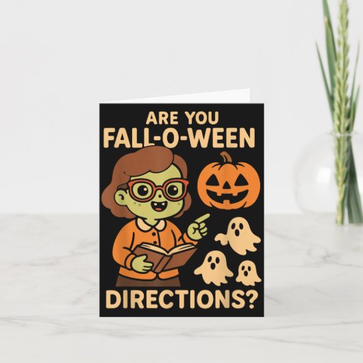 ハロウィン かわいい先生 Fall O Ween 案内 カード (正面)