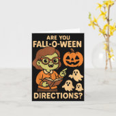 ハロウィン かわいい先生 Fall O Ween 案内 カード (黄色い花)