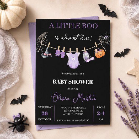 ハロウィン かわいい女の子のベビーシャワー 招待状