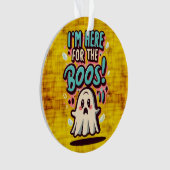 ハロウィン:かわいい幽霊「ボースに来たわ!」 オーナメント (正面)