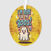 ハロウィン:かわいい幽霊「ボースに来たわ!」 オーナメント (正面)