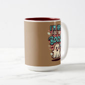 ハロウィン:かわいい幽霊「ボースに来たわ!」 ツートーンマグカップ (正面右)