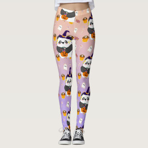 ハロウィン かわいい赤ちゃんパンダのトリックオアトリート レギンス