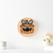 ハロウィン, かわいい顔のカボチャ ラウンド壁時計 (ホーム)
