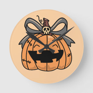 ハロウィン, かわいい顔のカボチャ ラウンド壁時計
