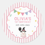 ハロウィン かわいい おばけ 女子 誕生日 ラウンドシール (正面)
