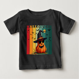 ハロウィン かわいい おもしろい カボチャ ヴィンテージ 秋 紅葉 ベビーTシャツ