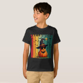 ハロウィン かわいい おもしろい カボチャ ヴィンテージ 秋 紅葉 Tシャツ (正面フル)